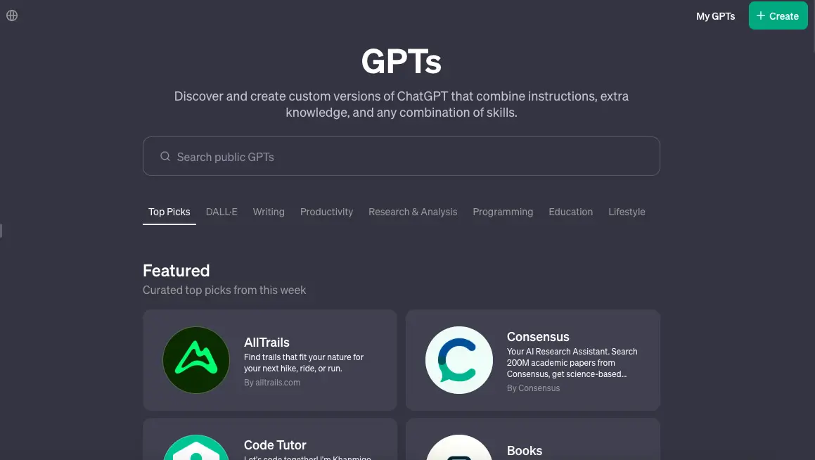 OpenAI GPT Store Use Steps